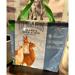 Upcycled Country Feeds Llama Alpaca Feed Bag Tote Bag Handmade Reusable Grocery